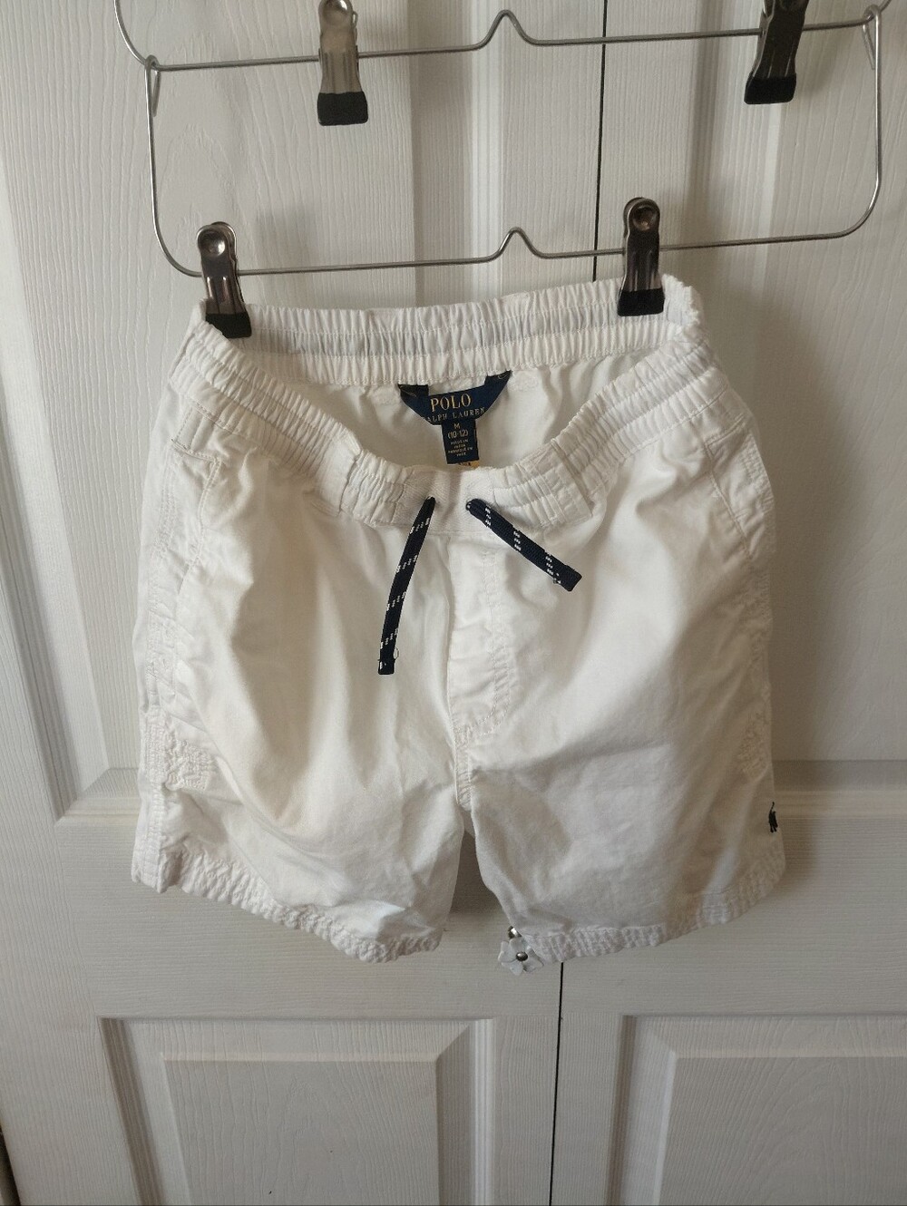 Polo by Ralph Lauren White Kids Shorts with Navy Drawcord